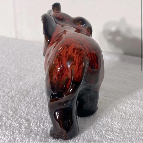 Vintage Canuck Pottery Orange Brown  Glaze Ceramic Elephant Figurine - Picture 3 of 10